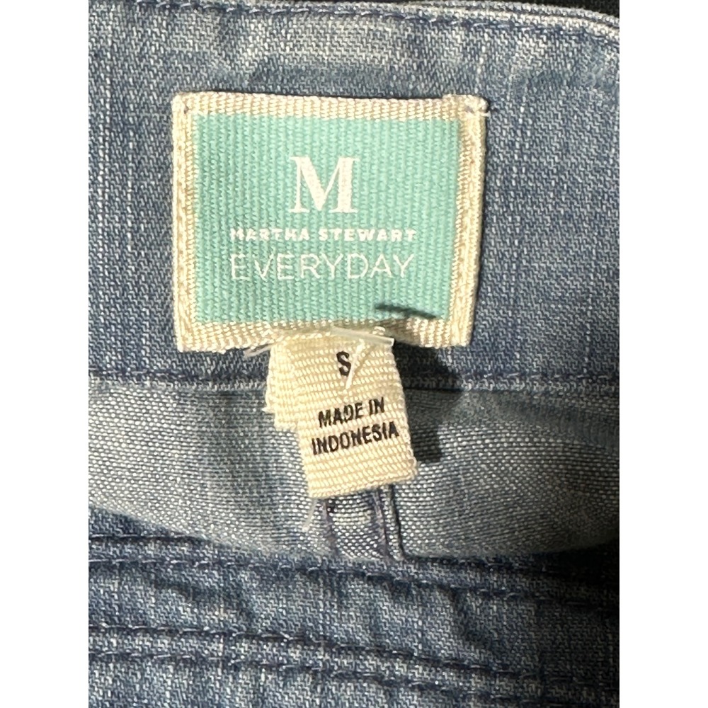Martha Stewart Everyday Denim Tunic Top Womens Boat Neck 3/4 Sleeve Size Small - Picture 7 of 9